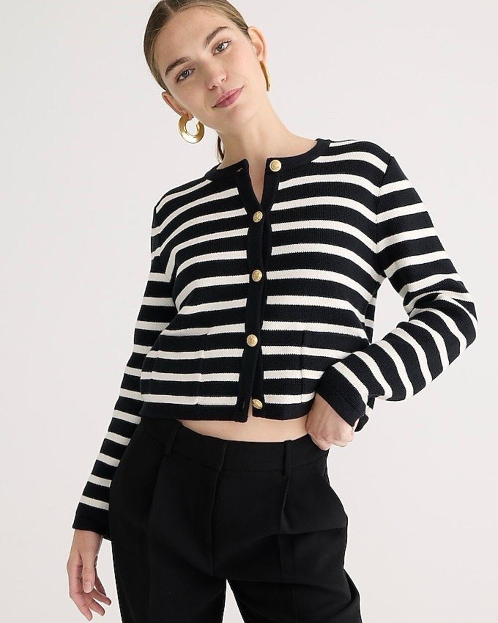 J. Crew Emilie Striped Sweater Lady Jacket